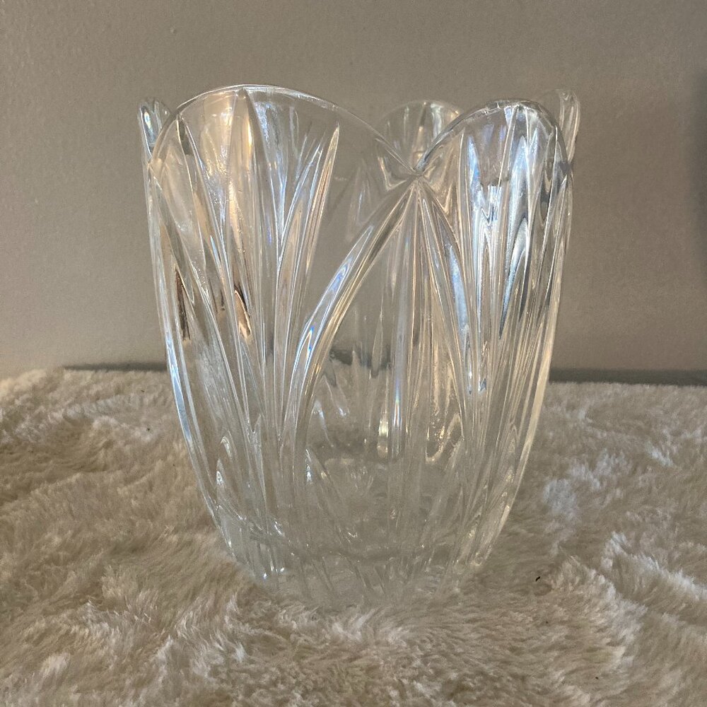 Block Crystal Full 24% Lead 7-1/2" Tall Vase Handcrafted in Poland